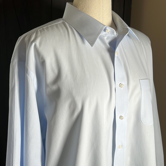 Jos. A. Bank Other - Jos. A Bank blue pinstripe cotton long sleeve button down dress shirt 18/35